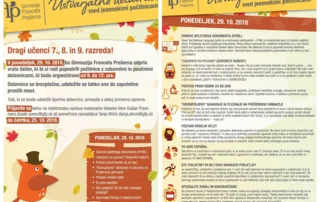 JESENSKE DELAVNICE ZA UČENCE 7., 8. IN 9. RAZREDA OSNOVNIH ŠOL