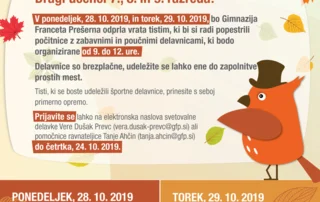 Jesenske delavnice za učence 7., 8. in 9. razreda osnovnih šol