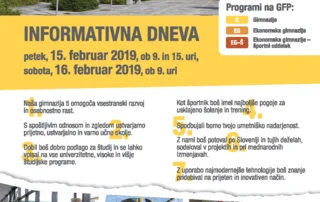 INFORMATIVNI DAN NA GIMNAZIJI FRANCETA PREŠERNA